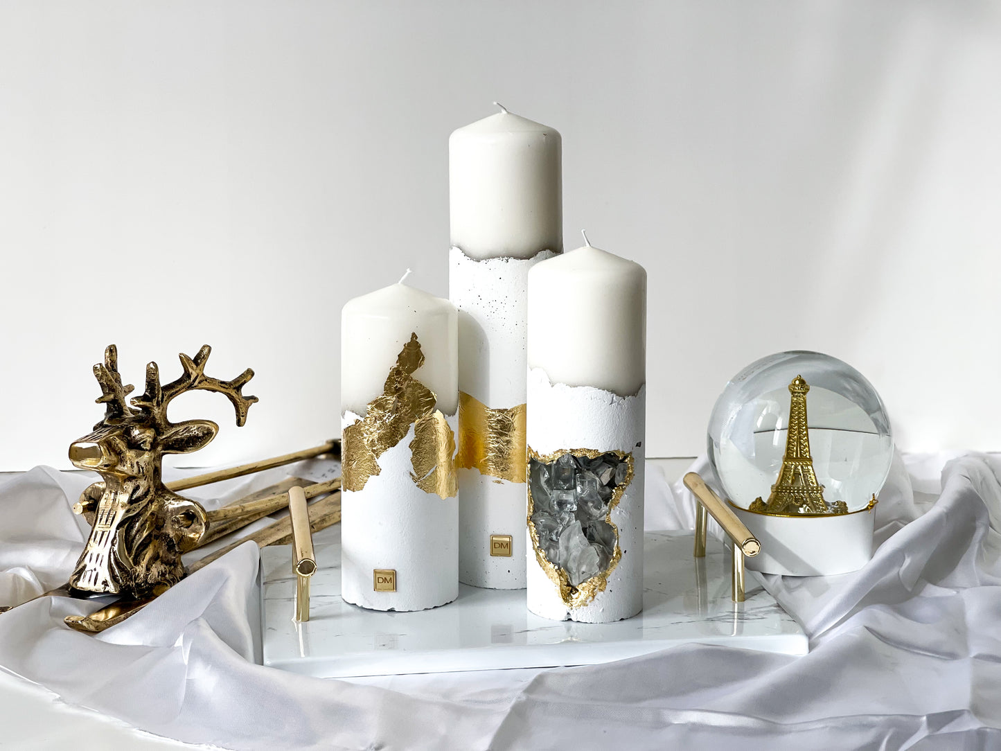 “Pure White” Trio Candle Set