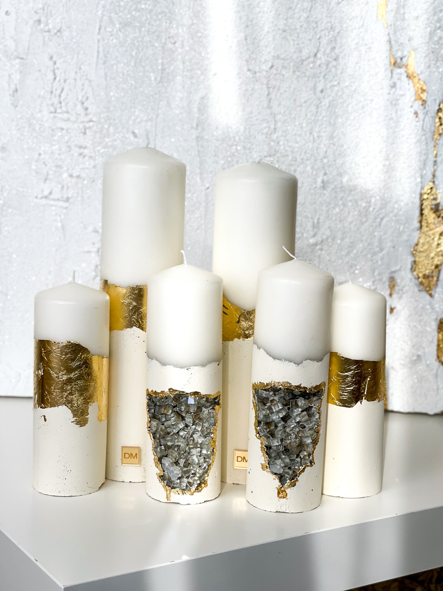 “Marshmallow” Trio Crystal Candle Set