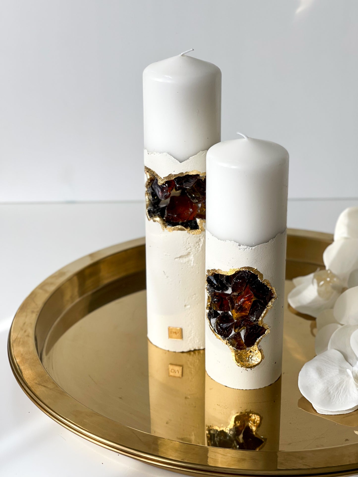 “Marshmallow” Duo Crystal Candle Set