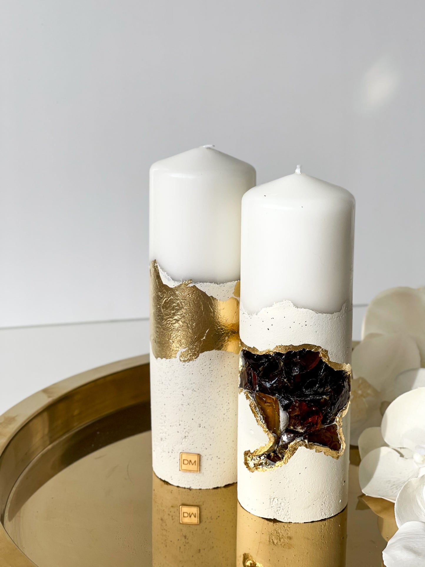 “Marshmallow” Duo Crystal Candle Set