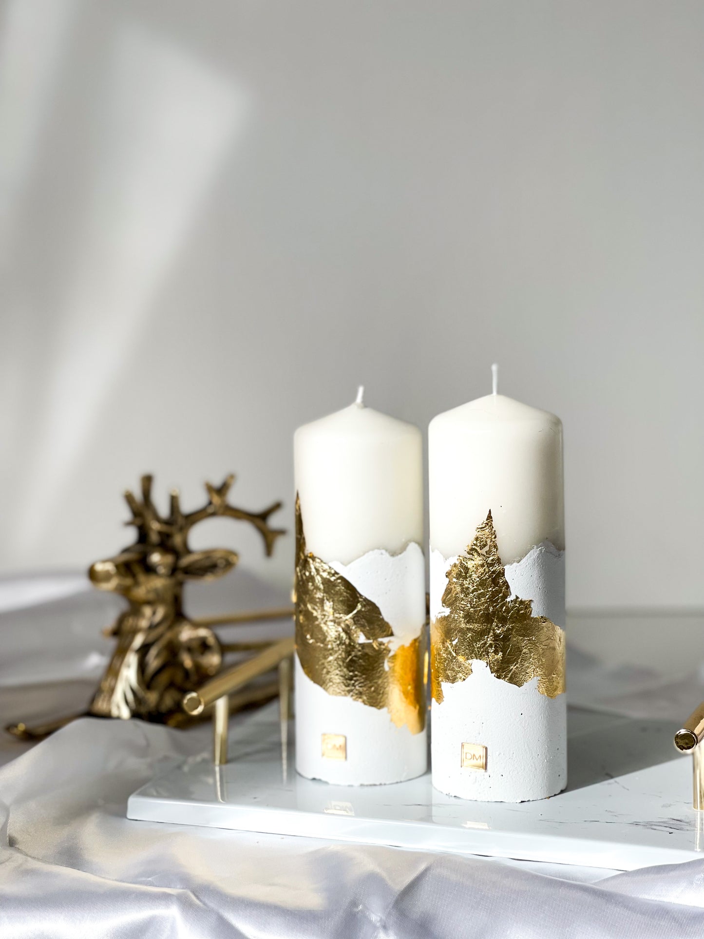 “Pure white” Duo Plain  Candle Set