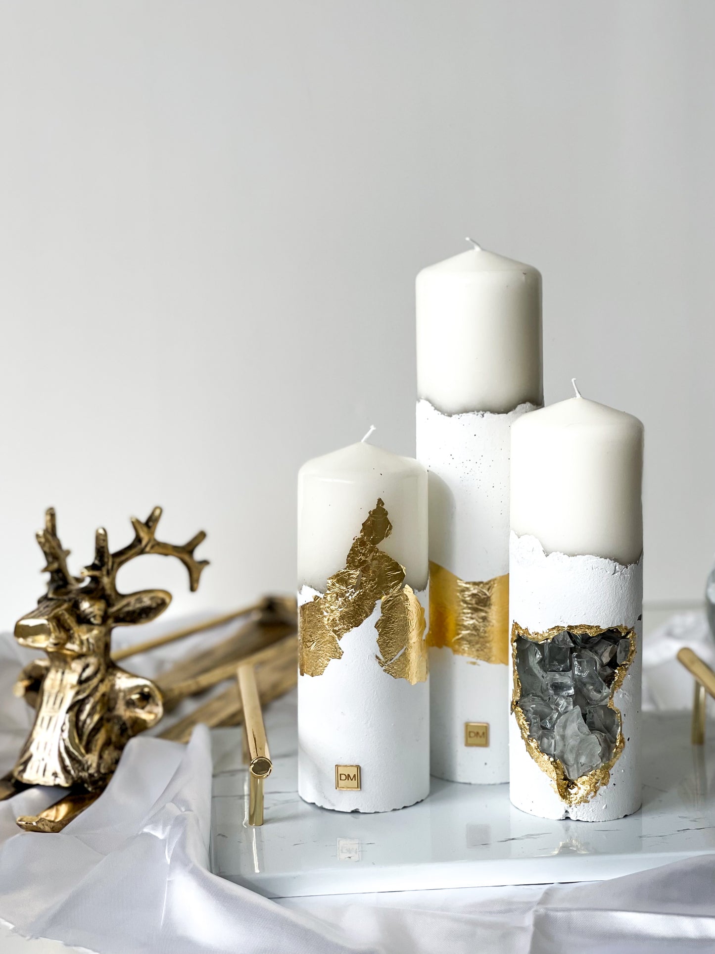 “Pure White” Trio Candle Set