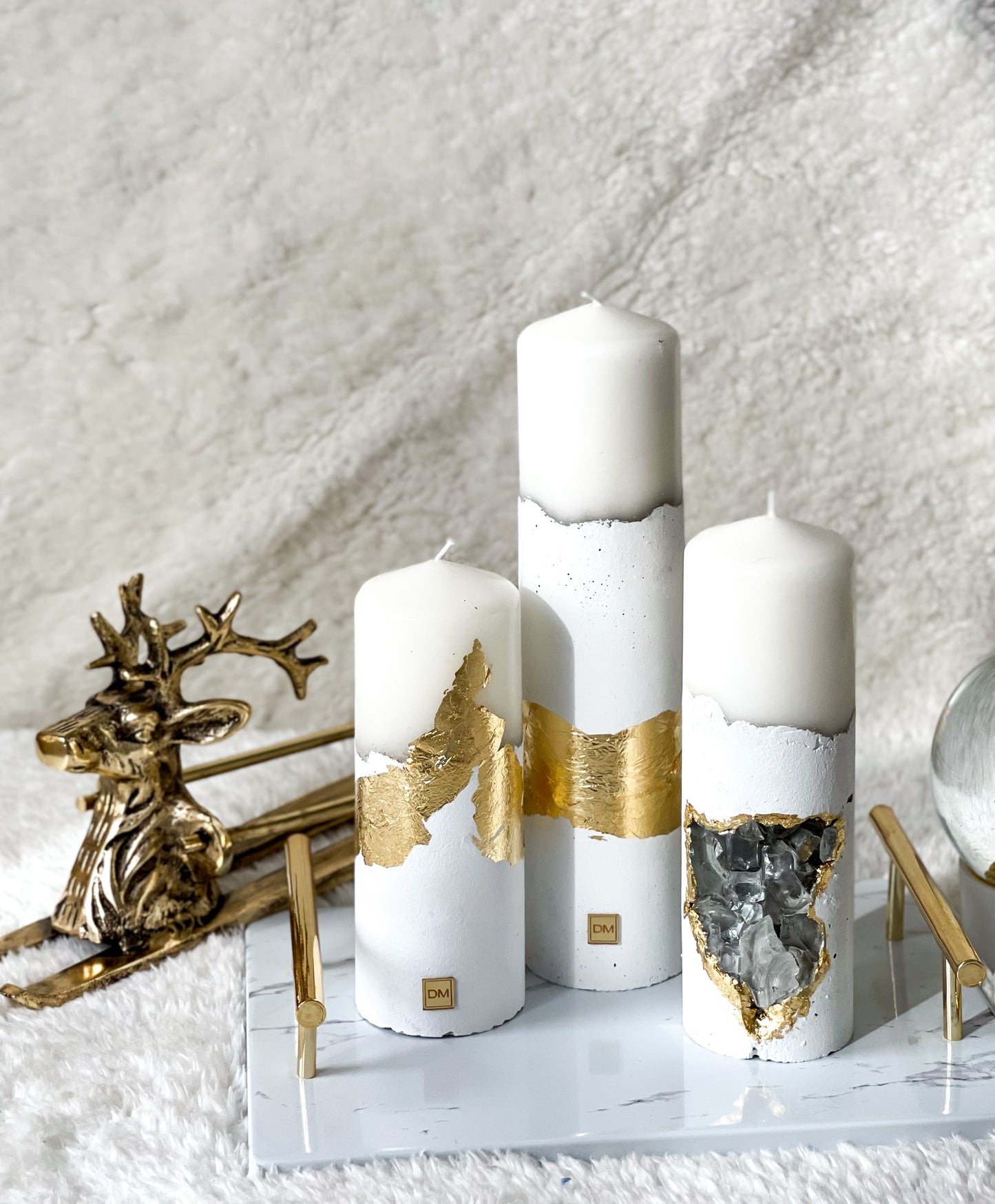 “Pure White” Trio Candle Set