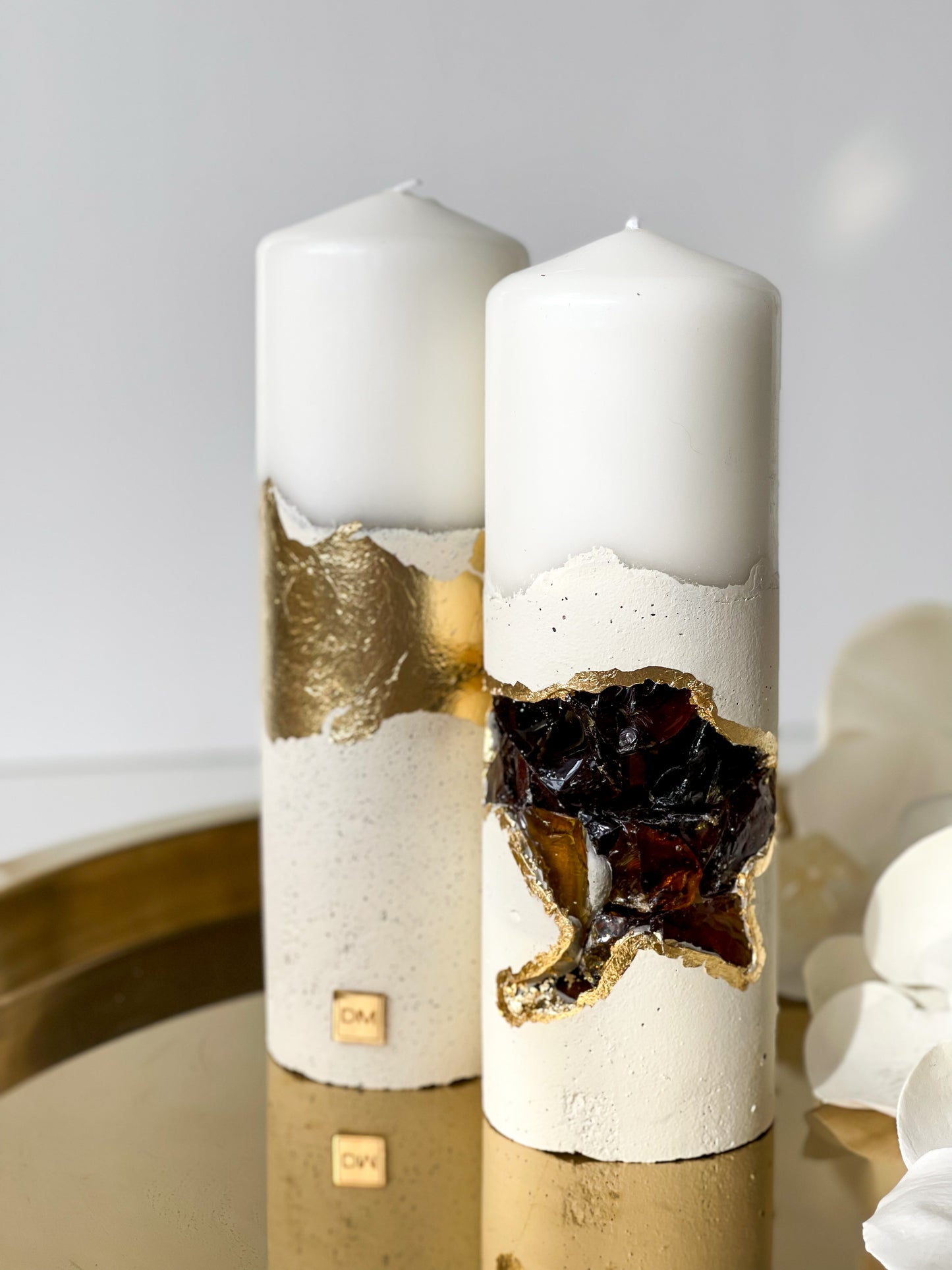 “Marshmallow” Duo Crystal Candle Set