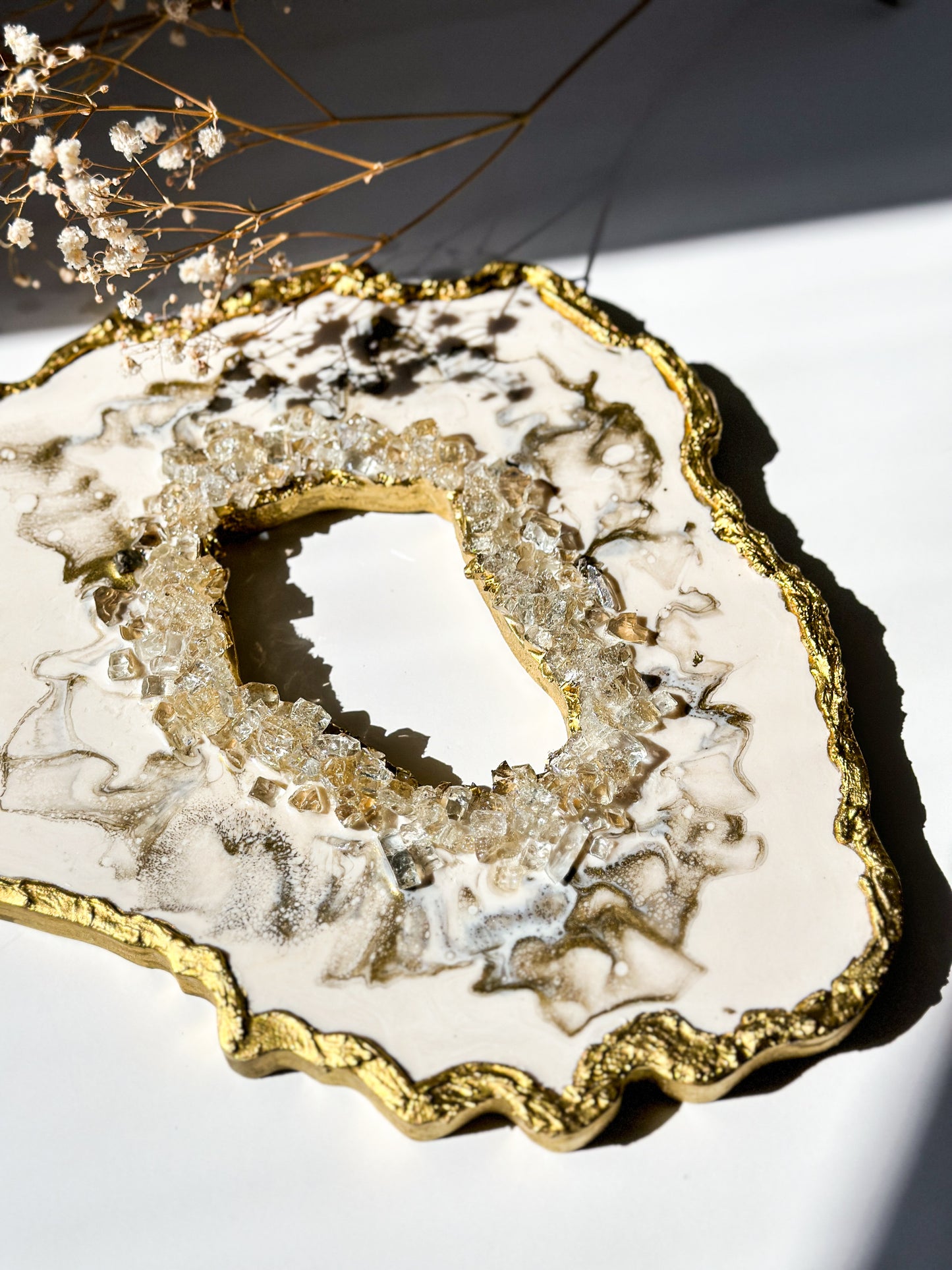 WHITE GOLD GEODE TRAY