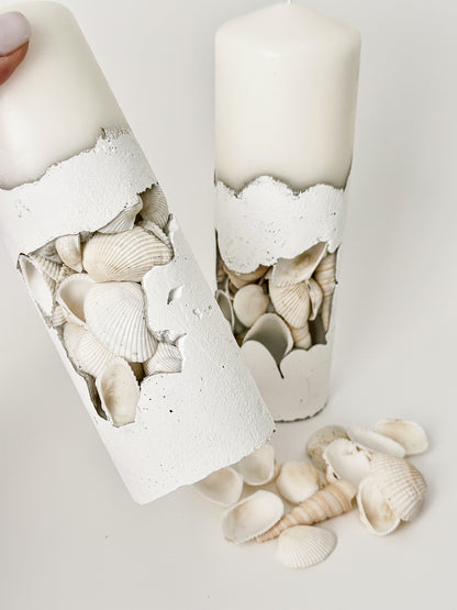 “Sea shells” Duo Crystal Candle Set