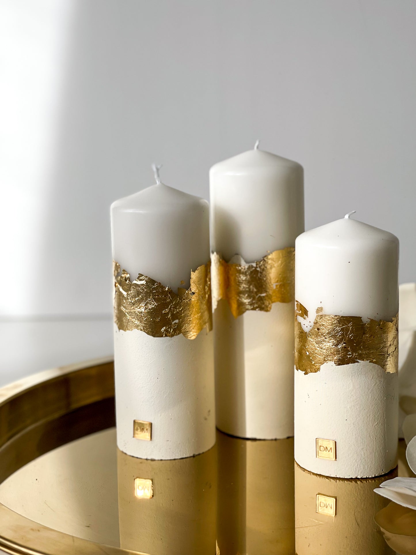 “Marshmallow” Trio Plain Candle Set