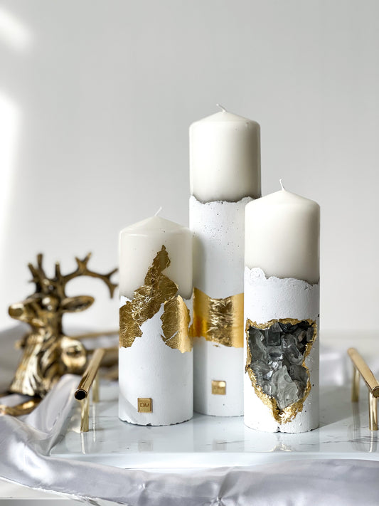 “Pure White” Trio Candle Set