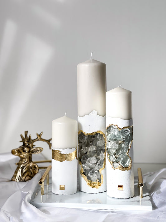 “Pure White” Trio Candle Set