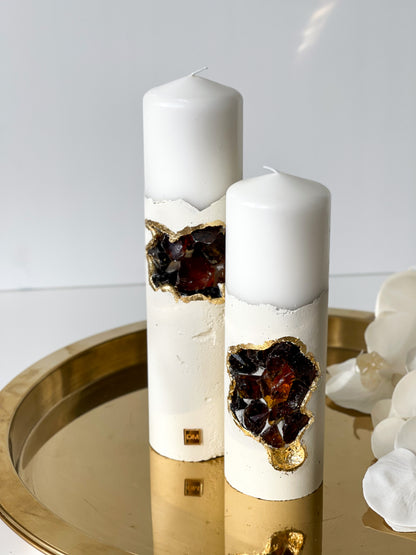 “Marshmallow” Duo Crystal Candle Set