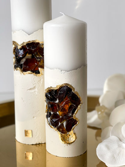 “Marshmallow” Duo Crystal Candle Set