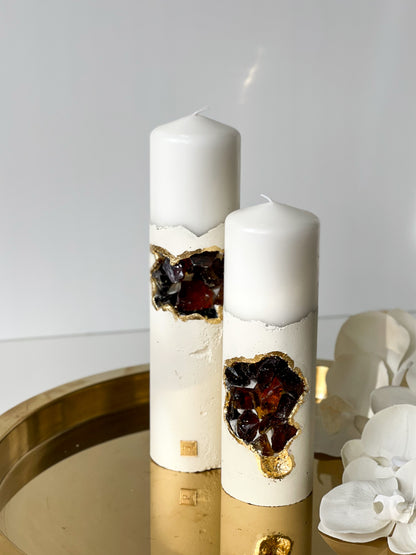 “Marshmallow” Duo Crystal Candle Set