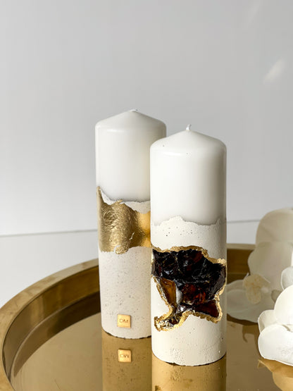 “Marshmallow” Duo Crystal Candle Set