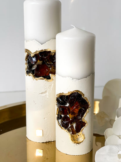 “Marshmallow” Duo Crystal Candle Set