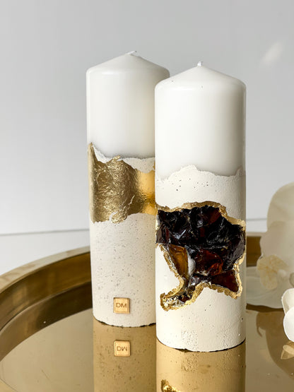 “Marshmallow” Duo Crystal Candle Set